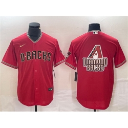 Men Arizona Diamondbacks Red Team Big Logo Cool Base Stitched Baseball Jersey S