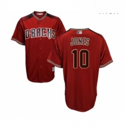 Mens Arizona Diamondbacks 10 Adam Jones Replica Red Brick Alternate Cool Base Baseball Jersey 