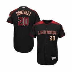 Mens Arizona Diamondbacks 20 Luis Gonzalez Black Alternate Authentic Collection Flex Base Baseball Jersey