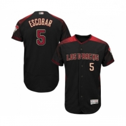Mens Arizona Diamondbacks 5 Eduardo Escobar Black Alternate Authentic Collection Flex Base Baseball Jersey