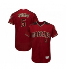 Mens Arizona Diamondbacks 5 Eduardo Escobar Red Alternate Authentic Collection Flex Base Baseball Jersey