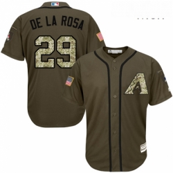 Mens Majestic Arizona Diamondbacks 29 Jorge De La Rosa Authentic Green Salute to Service MLB Jersey 