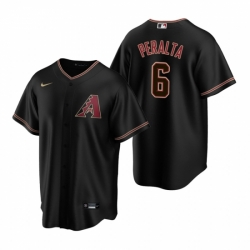 Mens Nike Arizona Diamondbacks 6 David Peralta Black Alternate Stitched Baseball Jersey