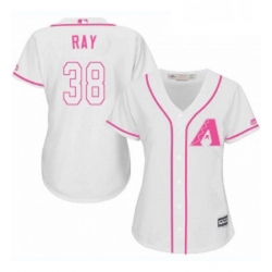 Womens Majestic Arizona Diamondbacks 38 Robbie Ray Authentic White Fashion MLB Jersey 