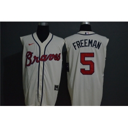 Braves 5 Freddie Freeman White Nike Cool Base Sleeveless Jersey