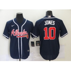 Men Atlanta Braves 10 Chipper Jones Navy Cool Base Stitched Baseball Jersey