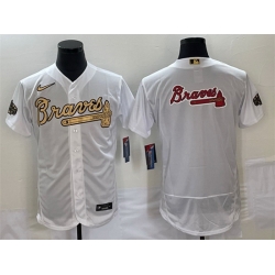 Men Atlanta Braves 2022 All Star White Team Big Logo Flex Base Stitched Jersey