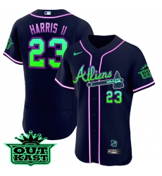 Men Atlanta Braves 23 Michael Harris II 2023 Galaxy Flex Base Stitched Baseball Jersey