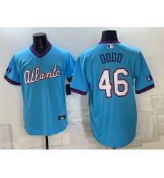 Men Atlanta Braves 46 Dylan Dodd Blue 2026 City Connect Stadium Stitched Baseball Jersey Men Atlanta Braves 46 Dylan Dodd Blue 2026 City Connect Stadium Stitched Baseball Jersey