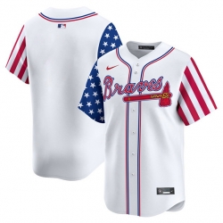 Men Atlanta Braves Blank White 2024 Independence Day Vapor Limited Stitched Baseball Jersey