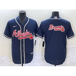 Men Atlanta Braves Navy Team Big Logo Cool Base Stitched Baseball Jerseys