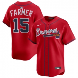 Men Atlanta Braves Nike Alternate Limited Jersey Red Farmer Kyle 15