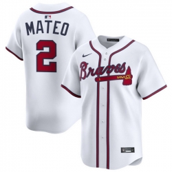 Men Atlanta Braves Nike Alternate Limited Jersey White Mateo Jorge 2