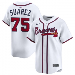 Men Atlanta Braves Nike Alternate Limited Jersey White Suarez Robert 75