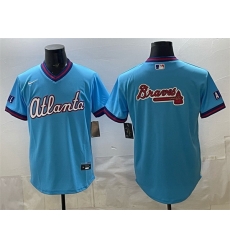 Men Atlanta Braves Team Big Logo Powder Blue 2026 City Connect Stadium Stitched Baseball Jersey Men Atlanta Braves Team Big Logo Powder Blue 2026 City Connect Stadium Stitched Baseball Jersey