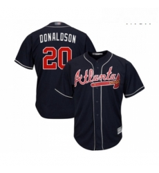 Mens Atlanta Braves 20 Josh Donaldson Replica Blue Alternate Road Cool Base Baseball Jersey 