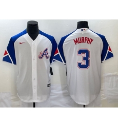 Men's Atlanta Braves #3 Dale Murphy White 2023 City Connect Cool Base Stitched Jersey