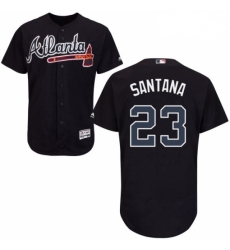 Mens Majestic Atlanta Braves 23 Danny Santana Blue Flexbase Authentic Collection MLB Jersey