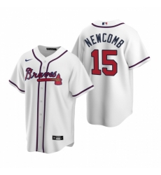 Mens Nike Atlanta Braves 15 Sean Newcomb White Home Stitched Baseball Jersey