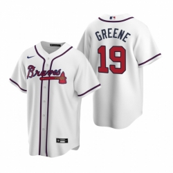 Mens Nike Atlanta Braves 19 Shane Greene White Home Stitched Baseball Jersey