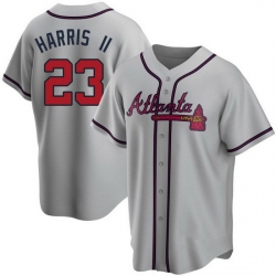 Men's Replica Michael Harris II Atlanta Braves Gray Road Jersey