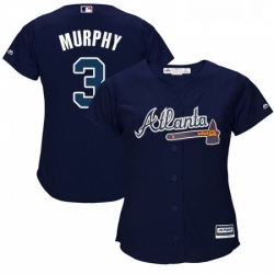 Womens Majestic Atlanta Braves 3 Dale Murphy Replica Blue Alternate Road Cool Base MLB Jersey