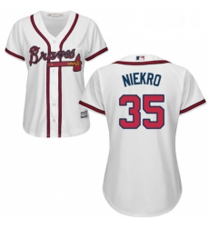 Womens Majestic Atlanta Braves 35 Phil Niekro Authentic White Home Cool Base MLB Jersey