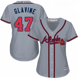 Womens Majestic Atlanta Braves 47 Tom Glavine Authentic Grey Road Cool Base MLB Jersey