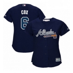 Womens Majestic Atlanta Braves 6 Bobby Cox Replica Blue Alternate Road Cool Base MLB Jersey