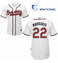 Youth Majestic Atlanta Braves 22 Nick Markakis Replica White Home Cool Base MLB Jersey