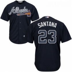 Youth Majestic Atlanta Braves 23 Danny Santana Authentic Blue Alternate Road Cool Base MLB Jersey 