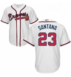 Youth Majestic Atlanta Braves 23 Danny Santana Replica White Home Cool Base MLB Jersey 