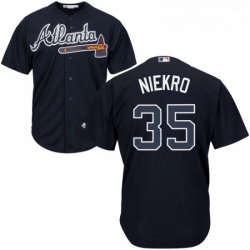 Youth Majestic Atlanta Braves 35 Phil Niekro Replica Blue Alternate Road Cool Base MLB Jersey