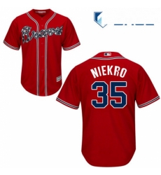 Youth Majestic Atlanta Braves 35 Phil Niekro Replica Red Alternate Cool Base MLB Jersey