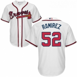 Youth Majestic Atlanta Braves 52 Jose Ramirez Authentic White Home Cool Base MLB Jersey 