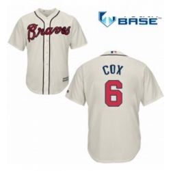 Youth Majestic Atlanta Braves 6 Bobby Cox Authentic Cream Alternate 2 Cool Base MLB Jersey