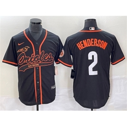 Men Baltimore Orioles 2 Gunnar Henderson Black City Connect Cool Base Stitched Baseball Jersey