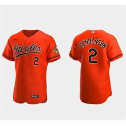 Men Baltimore Orioles 2 Gunnar Henderson Orange Flex Base Stitched Baseball Jersey