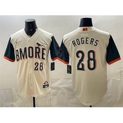 Men Baltimore Orioles  28 Trevor Rogers Natural 2026 City Connect Stadium Stitched Baseball Jersey