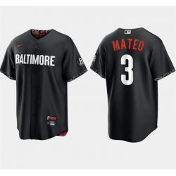 Men Baltimore Orioles 3 Jorge Mateo Black 2023 City Connect Cool Base Stitched Baseball Jersey