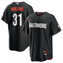 Men Baltimore Orioles 31 Cedric Mullins Black 2023 City Connect Cool Base Stitched Baseball Jersey
