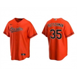Men Baltimore Orioles 35 Adley Rutschman Orange Cool Base Stitched Jersey