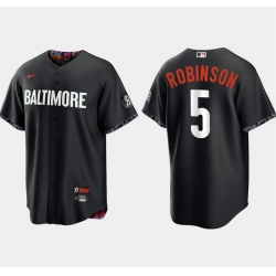 Men Baltimore Orioles 5 Brooks Robinson Black 2023 City Connect Cool Base Stitched Baseball Jersey