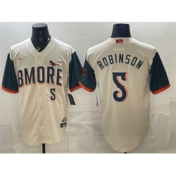 Men Baltimore Orioles  5 Brooks Robinson Natural 2026 City Connect Stadium Stitched Baseball Jersey