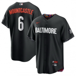 Men Baltimore Orioles 6 Ryan Mountcastle Black 2023 City Connect Cool Base Stitched Baseball Jersey