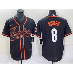 Men Baltimore Orioles 8 Cal Ripken Jr  Black City Connect Cool Base Stitched Baseball Jersey