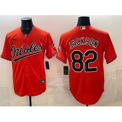 Men Baltimore Orioles  82 Jeremiah Jackson Orange Cool Base Stitched Baseball Jersey
