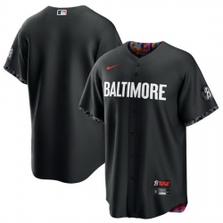 Men Baltimore Orioles Blank Black 2023 City Connect Cool Base Stitched Baseball Jersey