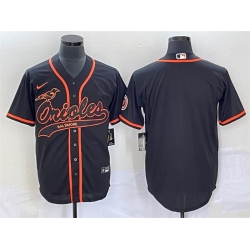 Men Baltimore Orioles Blank Black Cool Base Stitched Jersey 2