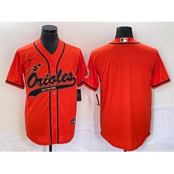 Men Baltimore Orioles Blank Orange Cool Base Stitched Jersey